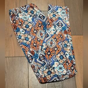 Ultra Flirt Blue and Orange Size M Patterned Leggings